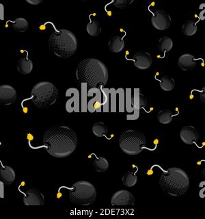WOW nahtlose Muster Hintergrund mit Bombe in Pop Art Style. Vektorgrafik EPS10 Stock Vektor