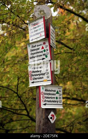 Markierung im Harz, Wernigerode, Sachsen-Anhalt, Deutschland Stockfoto