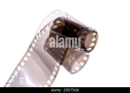 Filmstreifen Rolle auf weißem Hintergrund Stockfoto