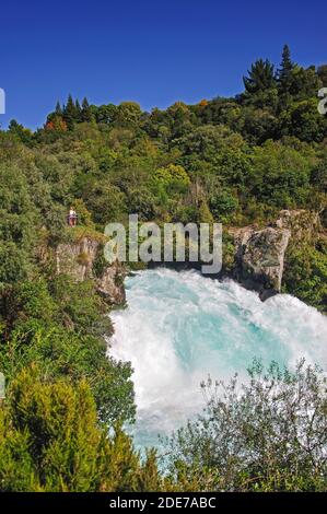 Huka Falls, in der Nähe von Taupo, Waikato Region, Nordinsel, Neuseeland Stockfoto