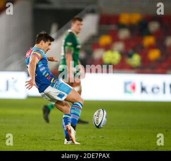 BRENTFORD, ENGLAND - NOVEMBER 29: Joaquin Diaz Bonilla von Leicester Tigers während der Gallagher Premiership zwischen London Irish und Leicester Tigers im Brentford Community Stadium, Brentford, UK am 29. November 2020 Credit: Action Foto Sport/Alamy Live News Stockfoto