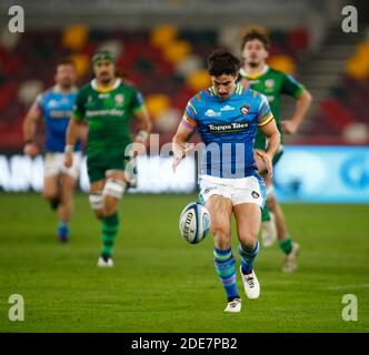 BRENTFORD, ENGLAND - NOVEMBER 29: Joaquin Diaz Bonilla von Leicester Tigers während der Gallagher Premiership zwischen London Irish und Leicester Tigers im Brentford Community Stadium, Brentford, UK am 29. November 2020 Credit: Action Foto Sport/Alamy Live News Stockfoto