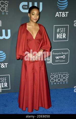 Amandla Stenberg nimmt am 13. Januar 2019 an den 24. Critics' Choice Awards im Barker Hangar in Santa Monica, CA, USA Teil. Foto von Lionel Hahn/ABACAPRESS.COM Stockfoto