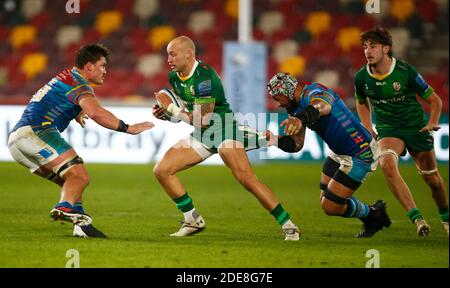 BRENTFORD, ENGLAND - NOVEMBER 29: Billy Meakes von London Irish während der Gallagher Premiership zwischen London Irish und Leicester Tigers im Brentford Community Stadium, Brentford, UK am 29. November 2020 Stockfoto