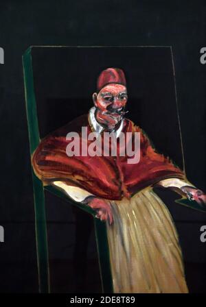 Studie für Papst II. (1961)von Francis Bacon (1909-1992) Gemälde Öl auf Leinwand ( 150 x 118 cm) Vatikanische Museen (Sammlung zeitgenössischer Kunst) Vatikan, 2018. - die Vatikanischen Museen enthalten Meisterwerke der Malerei, Skulptur und andere Kunstwerke, die von den Päpsten im Laufe der Jahrhunderte gesammelt wurden. Durch ihre Vielfalt und ihren Reichtum zählen die Vatikanischen Museen zu den ersten großen Museen der Welt. Foto: Eric Vandeville/ABACAPRESS.COM Stockfoto