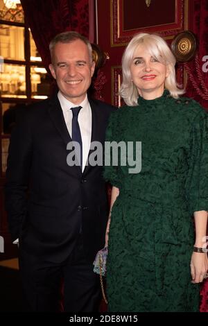 Der Minister für ökologische und solidarische Transformation Francois de Rugy und seine Frau Severine Servat de Rugy nehmen am 24. Januar 2019 im Grand Hotel in Paris, Frankreich, am Start des ersten weltweiten Rundgangs für Dirigentinnen MAWOMA Teil. Foto von David Niviere/ABACAPRESS.COM Stockfoto