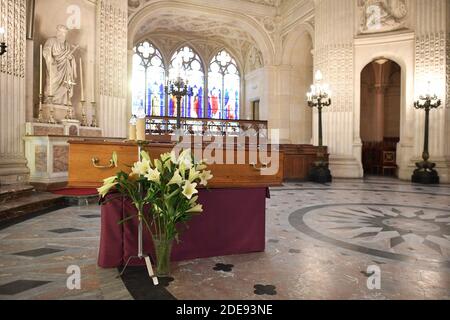 Allgemeine Ansicht des Sarges des Grafen von Paris, Prinz Henri von Orleans ausgesetzt in der Königlichen Kapelle von Dreux am 30. Januar 2019 in Dreux, Frankreich.die Beerdigung wird am 2. Februar in der Königlichen Kapelle von Dreux sein. Foto von David Niviere/ABACAPRESS.COM Stockfoto