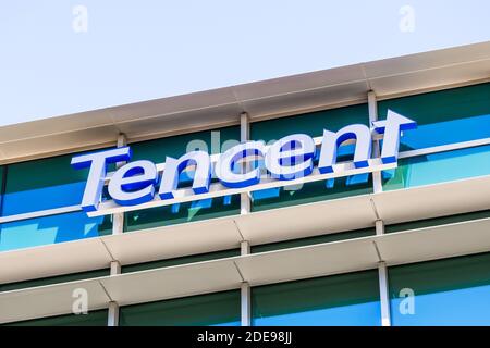 Sep 29, 2020 Palo Alto / CA / USA - Tencent Niederlassungen in Silicon Valley; Tencent Holdings Limited ist ein chinesischer multinationaler Konzern Holding compan Stockfoto