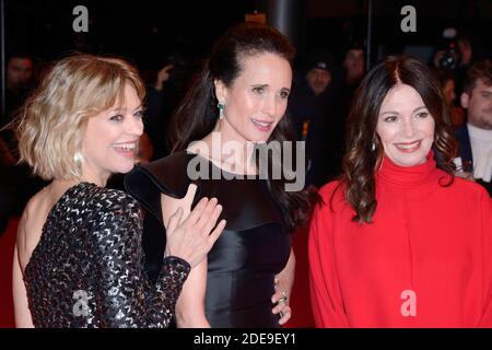 Iris Berben, Andie MacDowell und Heike Makatsch bei der Premiere von The Kindness of Strangers und der Eröffnungsfeier der 69. Internationalen Filmfestspiele Berlin (Berlinale) am 07. Februar 2019 in Berlin. Foto von Aurore Marechal/ABACAPRESS.COM Stockfoto