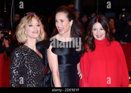 Iris Berben, Andie MacDowell und Heike Makatsch bei der Premiere von The Kindness of Strangers und der Eröffnungsfeier der 69. Internationalen Filmfestspiele Berlin (Berlinale) am 07. Februar 2019 in Berlin. Foto von Aurore Marechal/ABACAPRESS.COM Stockfoto