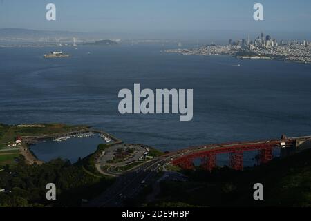 Blick auf die Golden Gate Bridge vom Slacker Hill Stockfoto