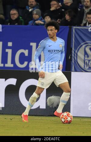 Manchester City's Leroy Sane beim 1/8. (1.) Finale der Champions League, Schalke 04 gegen Manchester City in Gelsenkirchen, Deutschland am 20. Februar 2019. Manchester City gewann 3-2 Foto von Henri Szwarc/ABACAPRESS.COM Stockfoto