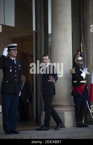 Der französische Präsident Emmanuel Macron im Elysee-Palast in Paris, Frankreich, 27. Februar 2019. Eliot Blondt/ABACAPRESS.COM Stockfoto