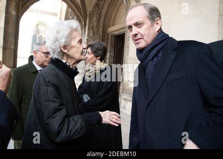 Graf von Paris, Prinz Jean von Orleans und Herzogin von Montpensier besuchen die Messe "Messe für die Repos de l'ame" für den Graf von Paris, Prinz Henri d' Orleans precidered von Chanoine Gilles Annequin in Saint Germain l'Auxerrois Kirche am 23. März 2910 in Paris, Frankreich.Graf von Paris, Prinz Henri von Orleans ist am 21. Januar 2019 mit 85 Jahren gestorben. Foto von David Niviere/ABACAPRESS.COM Stockfoto