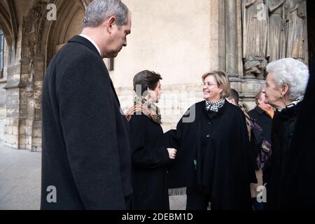 Prinzessin Marie-Liesse von Orleans, Prinz Eudes von Orleans, Herzogin von Montpensier und Prinzessin Marie von Liechtenstein nehmen an der Messe "Messe für die Repos de l'ame" für den Grafen von Paris, Prinz Henri d'Orleans, Teil, die von Chanoine Gilles Annequin in der Kirche Saint Germain l'Auxerrois am 23. März gefeiert wurde. 2910 in Paris, Frankreich.Prinz Henri von Orleans, Graf von Paris, ist am 21. Januar 2019 mit 85 Jahren gestorben. Foto von David Niviere/ABACAPRESS.COM Stockfoto