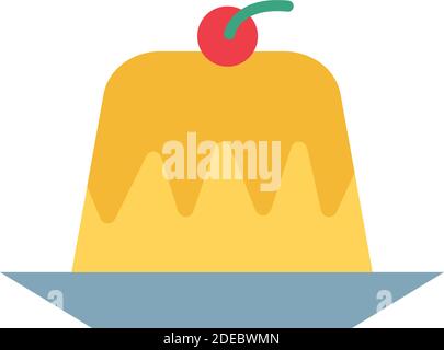 Puding, Kirsche, süß, Kuchen Farbe mit Hintergrund Vektor-Symbol, die leicht ändern oder bearbeiten können Stock Vektor