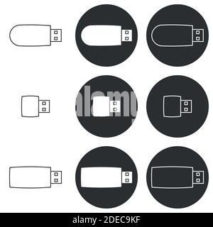 Satz von Objekten zum Thema Flash-Laufwerk Stock Vektor