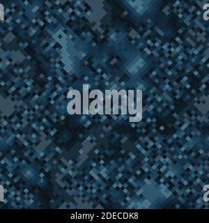 Nahtloses Muster in militärischer Tarnung. Marine Marine-Pixel-Stil. Stock Vektor