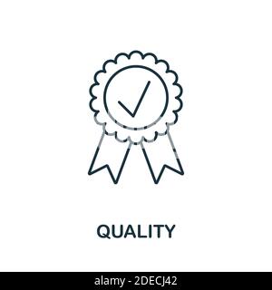 Symbol „Qualität“. Linienstilelement aus der Inventarisierung. Dünnes Qualitätssymbol für Vorlagen, Infografiken und mehr Stock Vektor