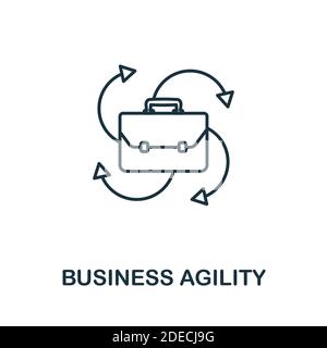 Symbol „Business Agility“. Line Style Element aus der agilen Kollektion. Thin Business Agility-Symbol für Vorlagen, Infografiken und mehr Stock Vektor