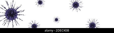Mikroskopische Ansicht des Coronavirus, eines Erregers, der die Atemwege angreift. 3d-Rendering. Stockfoto