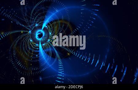 Technologisch strukturierter Hintergrund. Fraktal. Wissenschaft und Technik Konzept. Stockfoto