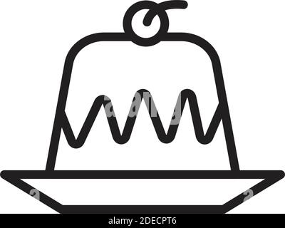 Puding, Kirsche, süß, Kuchen Farbe mit Hintergrund Vektor-Symbol, die leicht ändern oder bearbeiten können Stock Vektor