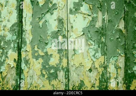 Vintage Grunge Hintergrund. Grunge Textur mit grünem Peeling Farbe. Stockfoto