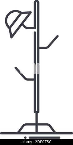 Hängestange Symbol, lineare isolierte Illustration, dünne Linie Vektor, Web-Design-Zeichen, Kontur Konzept Symbol mit editierbaren Strich auf weißem Hintergrund. Stock Vektor