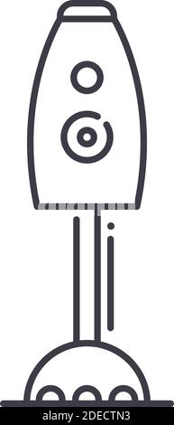 Stabmixer Symbol, lineare isolierte Illustration, dünne Linie Vektor, Webdesign Zeichen, Kontur Konzept Symbol mit editierbarer Kontur auf weißem Hintergrund. Stock Vektor