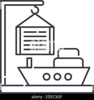 Hafen-Symbol, lineare isolierte Illustration, dünne Linie Vektor, Web-Design-Zeichen, Kontur Konzept Symbol mit editierbarer Kontur auf weißem Hintergrund. Stock Vektor