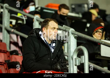 Farum, Dänemark. November 2020. CEO von AGF Jacob Nielsen beim 3F Superliga-Spiel zwischen FC Nordsjaelland und AGF in Right to Dream Park, Farum. (Foto Kredit: Gonzales Foto/Alamy Live News Stockfoto