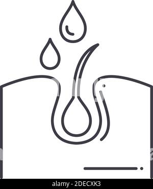 Haar-und Kopfhaut-Behandlung Symbol, lineare isolierte Illustration, dünne Linie Vektor, Web-Design-Zeichen, Kontur Konzept Symbol mit editierbaren Strich auf weiß Stock Vektor