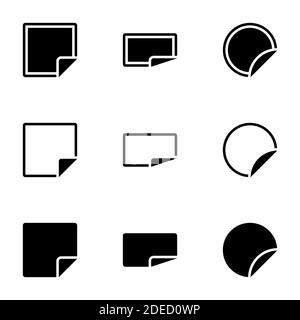 Satz von einfachen Symbolen auf einem Thema Papier mit gefalteten Ecken der Seite, Vektor, Design, Sammlung, flach, Zeichen, Symbol, Element, Objekt, Illustration, ist Stock Vektor