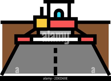 Asphalt Fertiger Ausrüstung Farbe Symbol Vektor Illustration Stock Vektor
