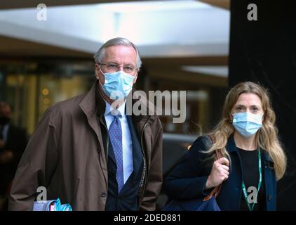 London, Großbritannien. November 2020. Michel Barnier, EU-Chefunterhändler, in London zu Gesprächen mit seinem britischen Amtskollegen Sir David Frost. Kredit: Mark Thomas/Alamy Live Nachrichten Stockfoto
