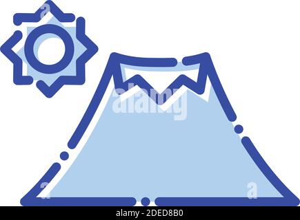 Kilimandscharo, Tansania, Berg, Kilimandscharo voll bearbeitbare Vektorsymbole Stock Vektor