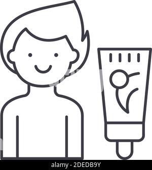 Friseur Symbol, lineare isolierte Illustration, dünne Linie Vektor, Web-Design-Zeichen, Kontur Konzept Symbol mit editierbaren Strich auf weißem Hintergrund. Stock Vektor