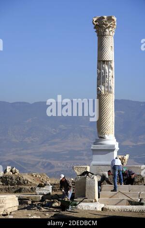 Ausgrabungsstätte der antiken Stadt Laodykeia in Lykos, Denizli, Türkei Stockfoto