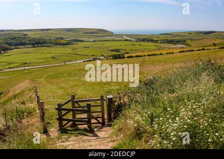 Sussex's einzige unerschlossenen Flussmündung enthält die faszinierendsten Landschaften der Südküste, geschützt durch die NT, Country Park und SSSI Systeme. Stockfoto