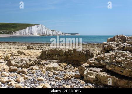 Sussex's einzige unerschlossenen Flussmündung enthält die faszinierendsten Landschaften der Südküste, geschützt durch die NT, Country Park und SSSI Systeme. Stockfoto