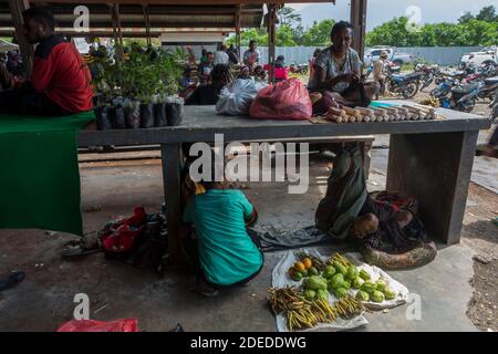 Großer Markt in Wamena, West Papua, Indonesien. Stockfoto