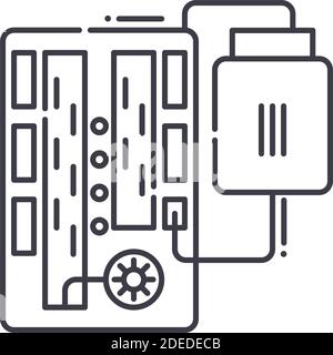 Industrial Schema Symbol, lineare isolierte Illustration, dünne Linie Vektor, Web-Design-Zeichen, Kontur Konzept Symbol mit editierbaren Strich auf weiß Stock Vektor