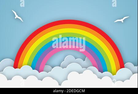 Wolke und Regenbogen Stock Vektor