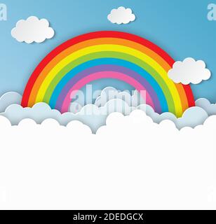 Wolke und Regenbogen Stock Vektor