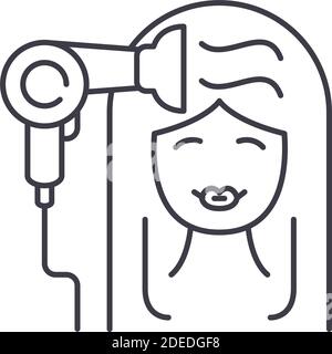 Friseur-Symbol, lineare isolierte Illustration, dünne Linie Vektor, Web-Design-Zeichen, Kontur Konzept Symbol mit editierbaren Strich auf weißem Hintergrund. Stock Vektor
