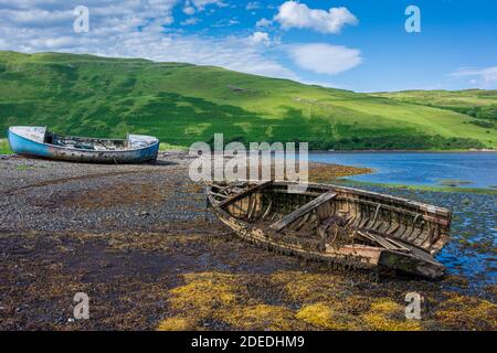 Schiffswrack, Carbost, Isle of Skye, Schottland, Vereinigtes Königreich Stockfoto