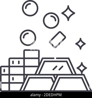 Gold-Symbol, lineare isolierte Illustration, dünne Linie Vektor, Web-Design-Zeichen, Kontur Konzept Symbol mit editierbaren Kontur auf weißem Hintergrund. Stock Vektor