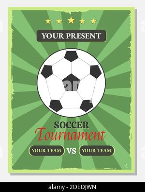 Illustration Vektor Design von Fußball-Turnier Poster oder Flyer Vorlage für Wettbewerb, Turnier, etc. Stock Vektor