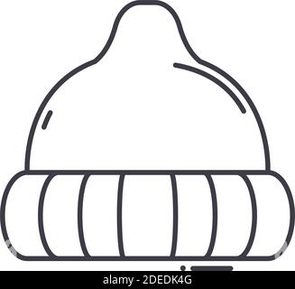 HipHop Cap Symbol, lineare isolierte Illustration, dünne Linie Vektor, Web-Design-Zeichen, Kontur Konzept Symbol mit editierbaren Strich auf weißem Hintergrund. Stock Vektor